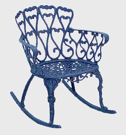 Cast Aluminum Garden Patio Furniture Heart Rocker